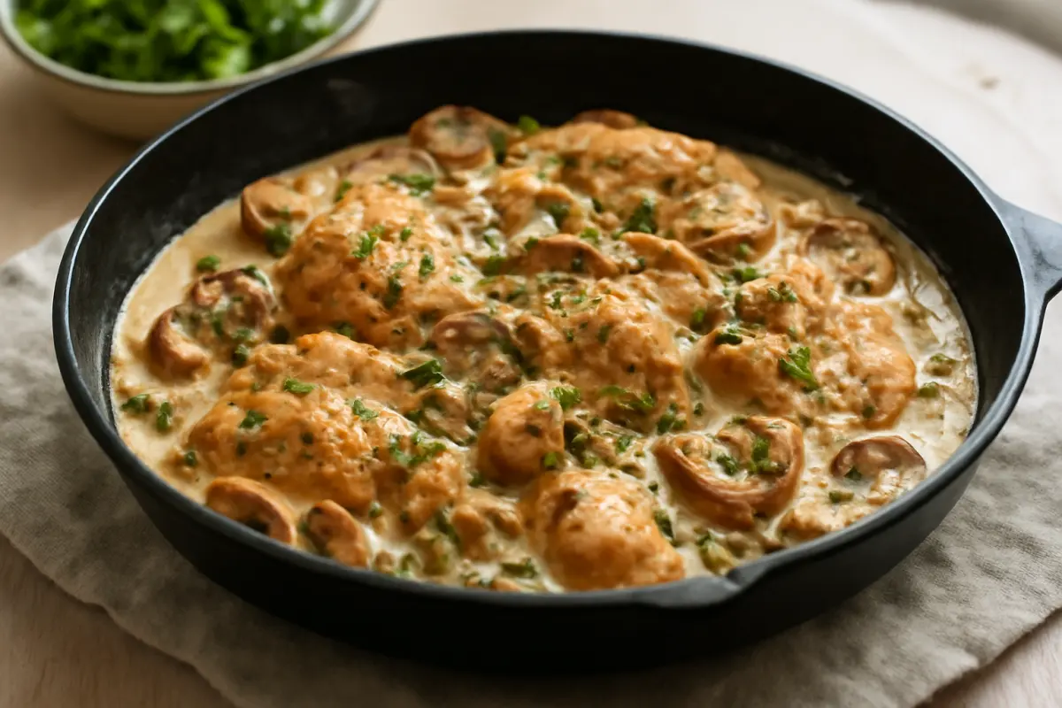 Creamy Chicken Mushroom Skillet Recipe