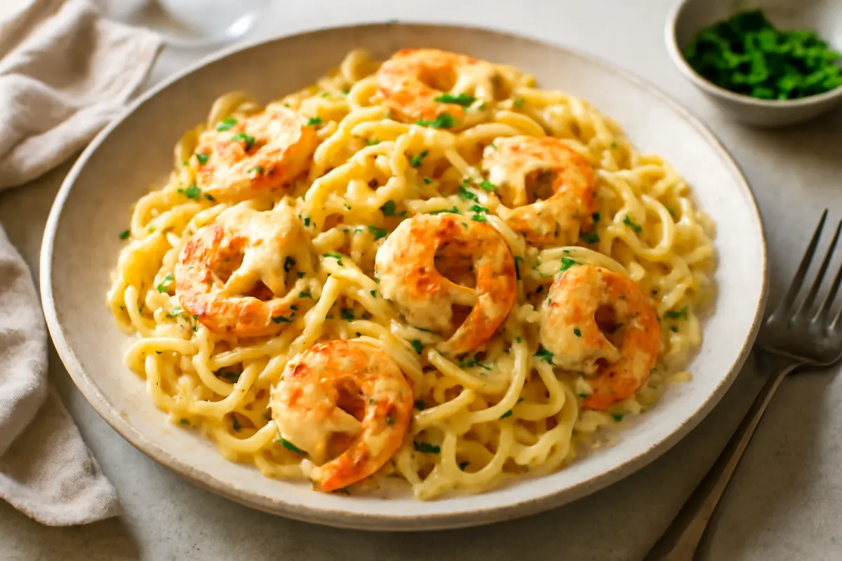 Creamy Garlic Shrimp Pasta Recipe