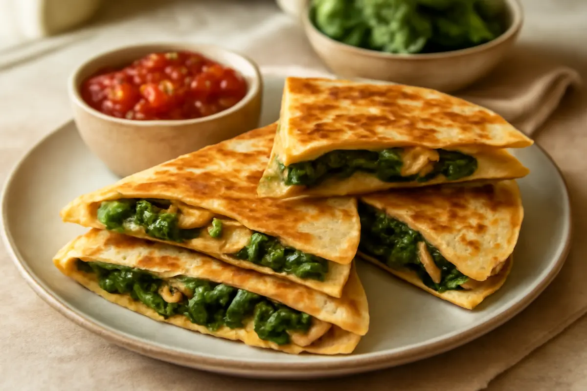 Spinach Mushroom Quesadilla Recipe